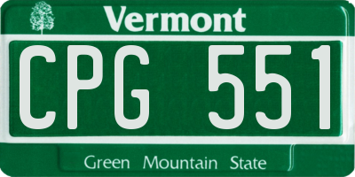 VT license plate CPG551