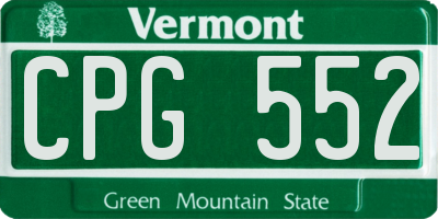 VT license plate CPG552