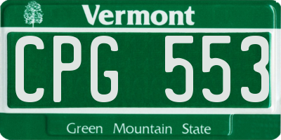 VT license plate CPG553