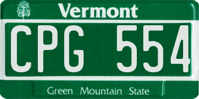 VT license plate CPG554