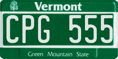 VT license plate CPG555