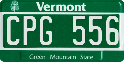 VT license plate CPG556