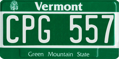 VT license plate CPG557