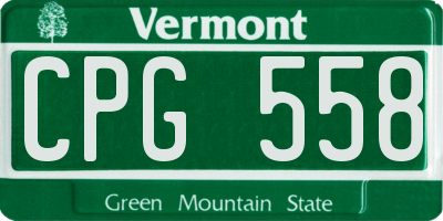 VT license plate CPG558