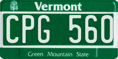 VT license plate CPG560