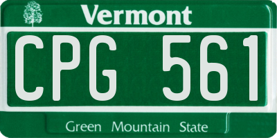 VT license plate CPG561