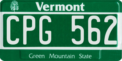 VT license plate CPG562