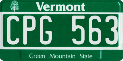VT license plate CPG563