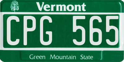 VT license plate CPG565