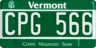 VT license plate CPG566