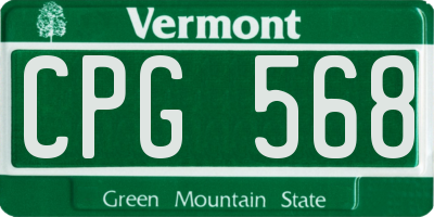 VT license plate CPG568
