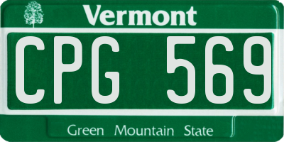 VT license plate CPG569