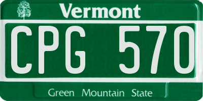 VT license plate CPG570