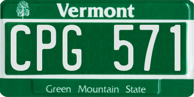 VT license plate CPG571