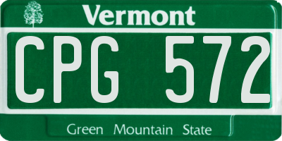 VT license plate CPG572