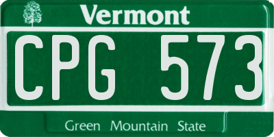 VT license plate CPG573