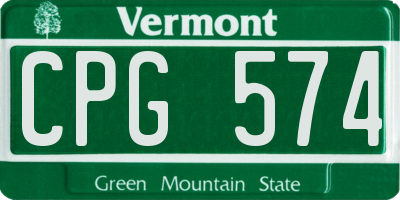 VT license plate CPG574