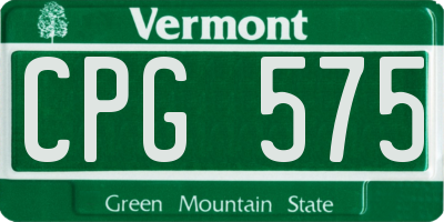 VT license plate CPG575