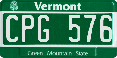 VT license plate CPG576