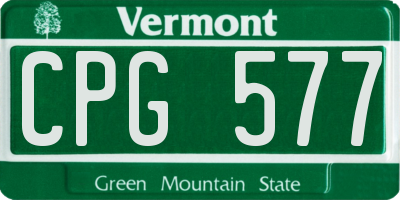 VT license plate CPG577