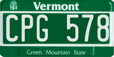 VT license plate CPG578
