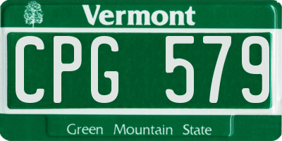 VT license plate CPG579