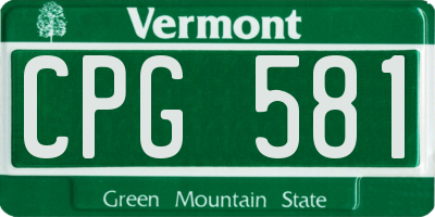 VT license plate CPG581