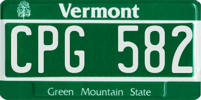 VT license plate CPG582