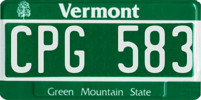 VT license plate CPG583