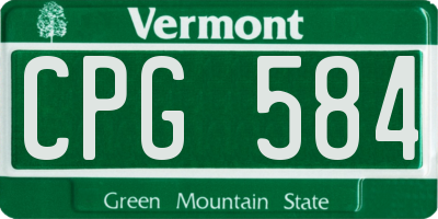 VT license plate CPG584