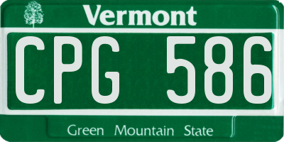 VT license plate CPG586