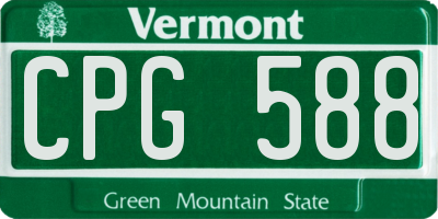 VT license plate CPG588