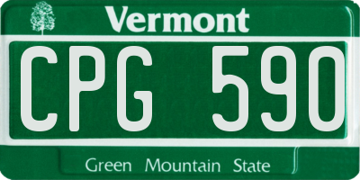 VT license plate CPG590