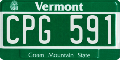 VT license plate CPG591