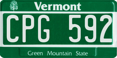VT license plate CPG592