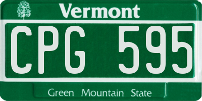 VT license plate CPG595