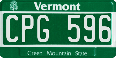 VT license plate CPG596