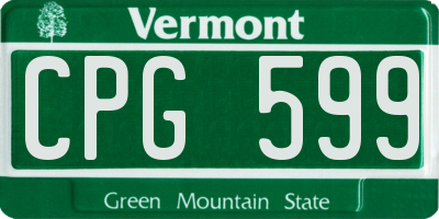 VT license plate CPG599