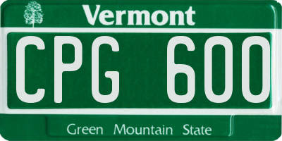 VT license plate CPG600