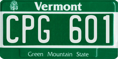 VT license plate CPG601