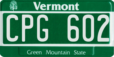 VT license plate CPG602