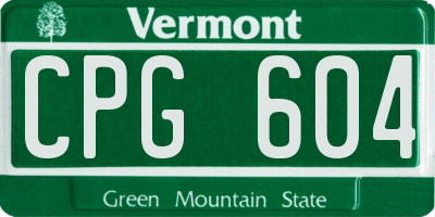 VT license plate CPG604