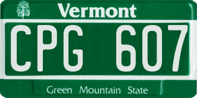 VT license plate CPG607