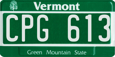 VT license plate CPG613