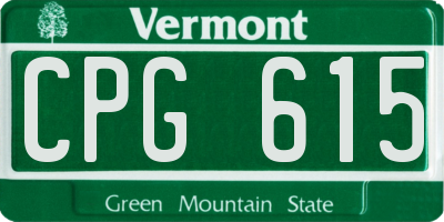 VT license plate CPG615