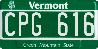VT license plate CPG616