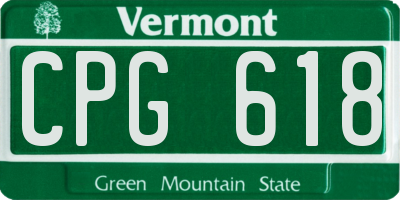 VT license plate CPG618