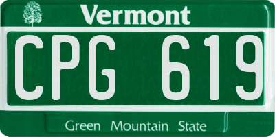 VT license plate CPG619