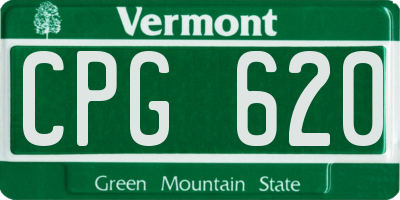 VT license plate CPG620