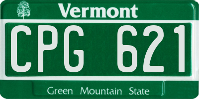 VT license plate CPG621